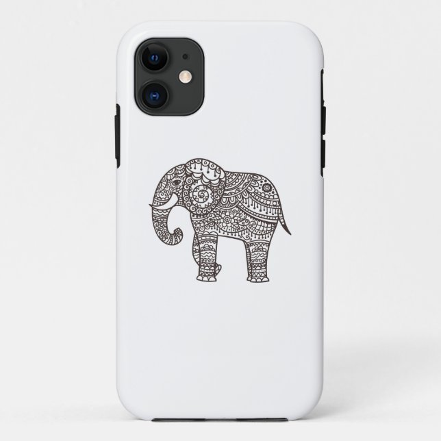 Funda De Case-Mate Para iPhone Elefante decorativo del estilo (Reverso)