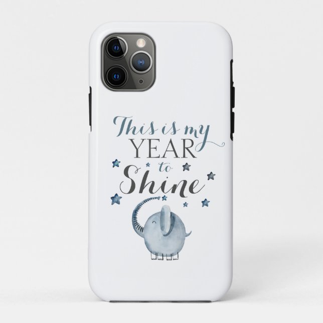 Funda De Case-Mate Para iPhone Elefante divertido Este es mi año para brillar (Reverso)