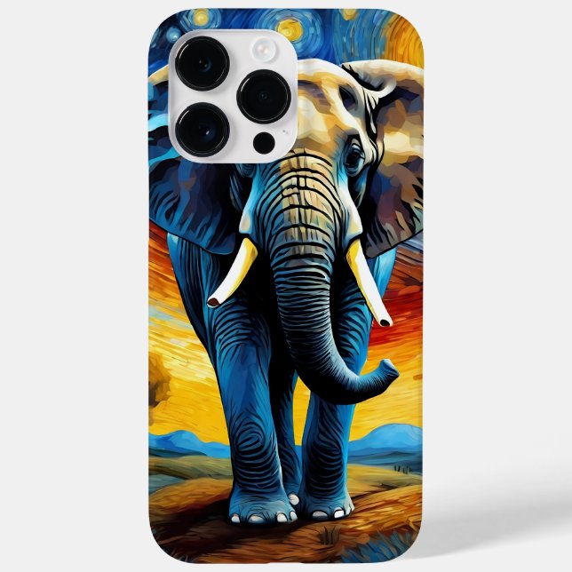 Funda De Case-Mate Para iPhone Elefante en la noche estrellada (Reverso)
