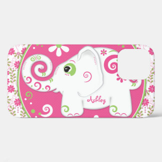 title_seo2 Elefante Floral Verde Rosa