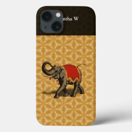 Funda Para iPhone 13 Elefante indio con tela roja
