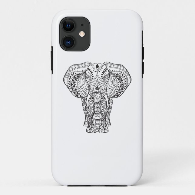 Funda De Case-Mate Para iPhone Elefante indio étnico (Reverso)