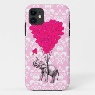 title_seo2 Elefante lindo divertido y damasco rosa