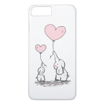 Elefante madre y bebé con globos