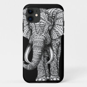 Funda Para iPhone 11 Elefante negro tribal