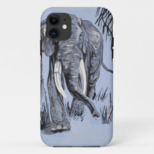 Funda Para iPhone 11 Elefante Pasando Por La Sabana Madera En Azul
