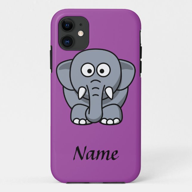 Funda De Case-Mate Para iPhone Elefante personalizado del dibujo animado (Reverso)