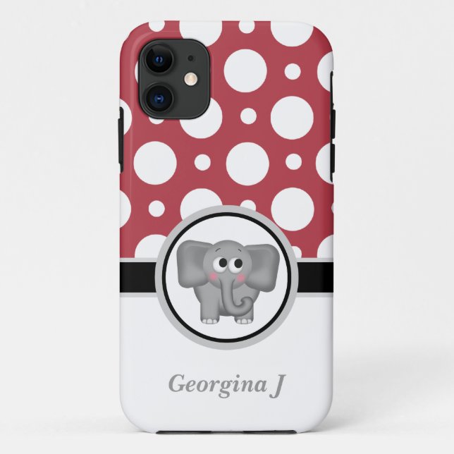 Funda De Case-Mate Para iPhone Elefante Red & White Polka Dot iPhone 5 Funda (Reverso)