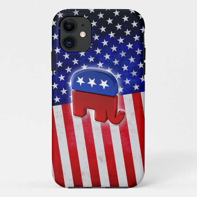 Funda De Case-Mate Para iPhone Elefante republicano (Reverso)