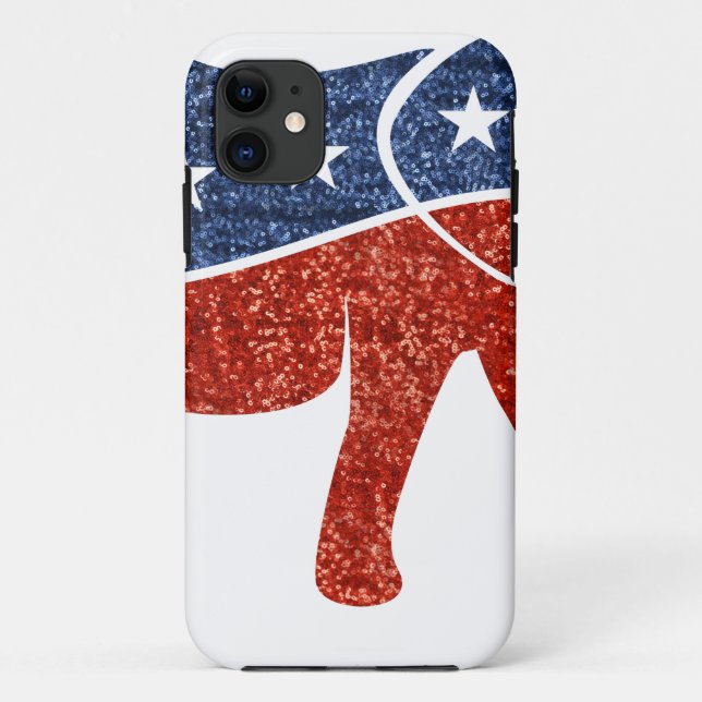 Funda De Case-Mate Para iPhone elefante republicano purpurina (Reverso)