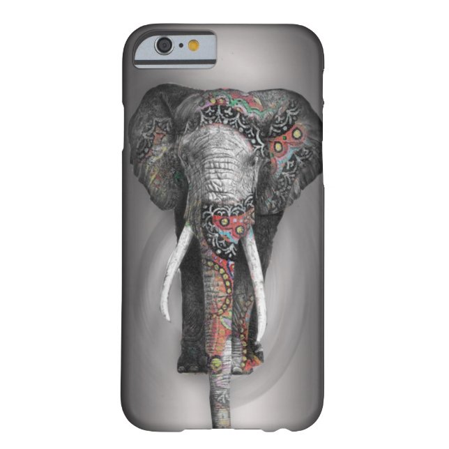 Funda De Case-Mate Para iPhone Elefante retro lindo de la flor (Reverso)