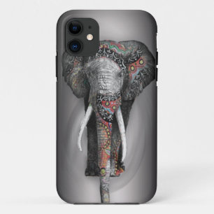 Funda Para iPhone 11 Elefante retro lindo de la flor