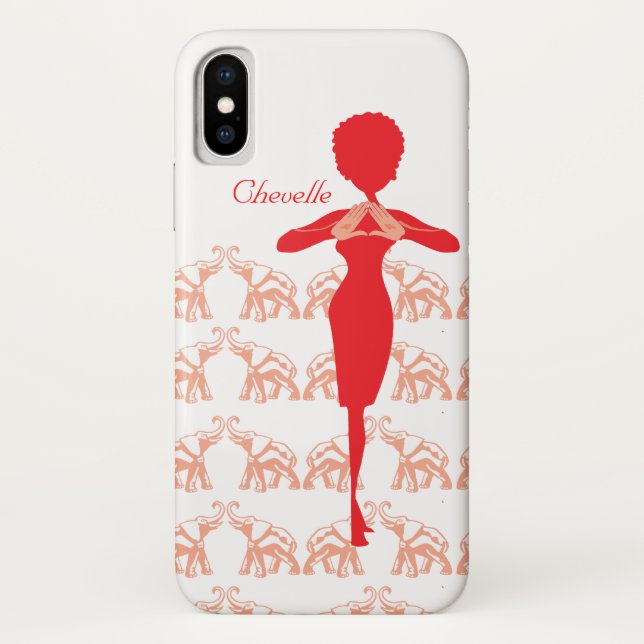 Funda De Case-Mate Para iPhone Elefante rojo lindo (Reverso)