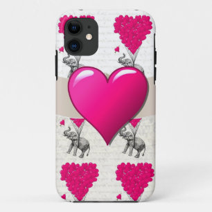 Funda Para iPhone 11 elefante rosa romántico adorable