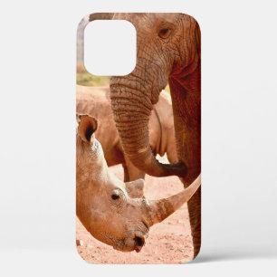 FUNDA PARA iPhone 12 ELEFANTE Y RHINO NO SE GUSTAN EL UNO AL OTRO