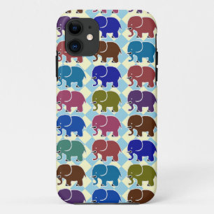 Funda Para iPhone 11 elefantes a cuadros
