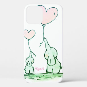 Funda Para iPhone 12 Elefantes Cuidados Con Globos -Funda Personalizado