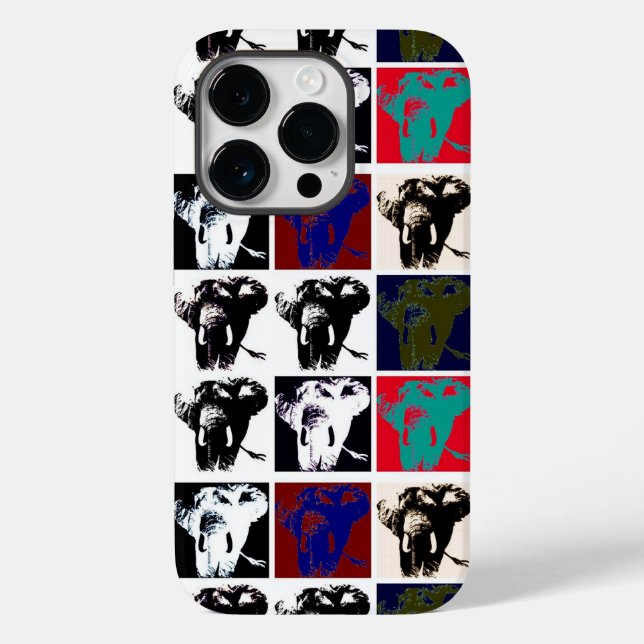 Funda De Case-Mate Para iPhone Elefantes de arte pop (Reverso )