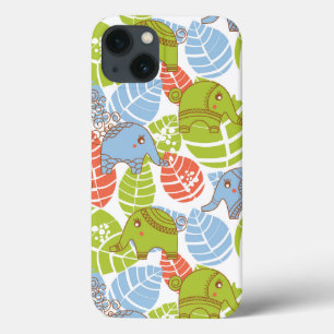 Funda Para iPhone 13 Elefantes de la Selva Colorida