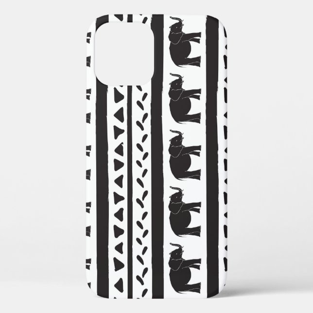 Funda De Case-Mate Para iPhone Elefantes, líneas, triángulos, impecables decorati (Reverso )