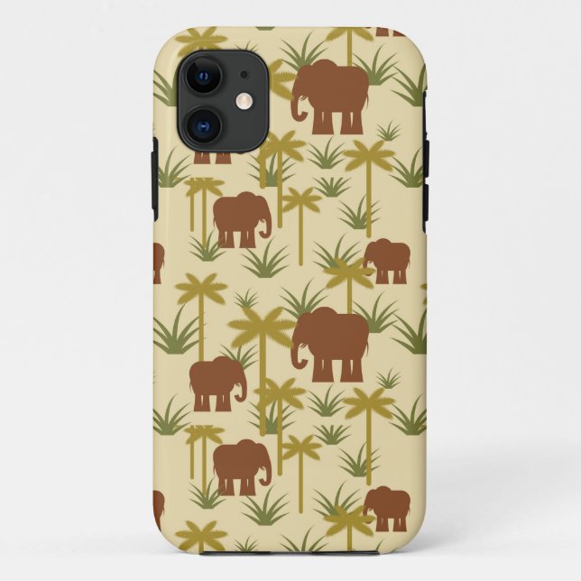 Funda De Case-Mate Para iPhone Elefantes Y Palmeras En Camuflaje (Reverso)