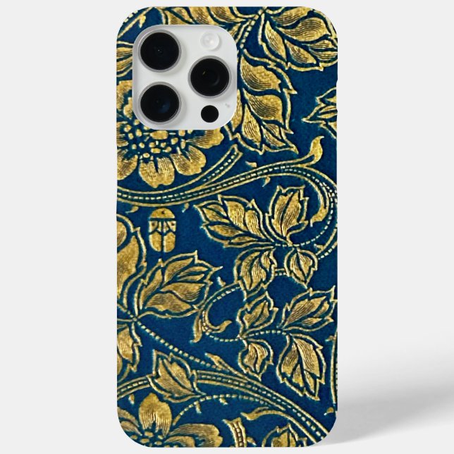 Funda De Case-Mate Para iPhone Elegancia Azul Dorada  (Reverso )