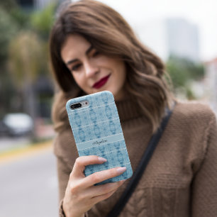 Funda Para iPhone 11 Pro Elegancia Cristalina Patrón de Plumas Azul y Bla