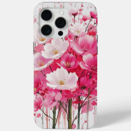 Funda Para iPhone 15 Pro Max Elegancia de flores de cerezo - Diseño floral acuá