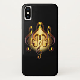 Funda Para iPhone X Elegancia Diseño del Corazón Musical en Negro