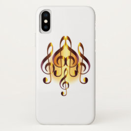 Funda Para iPhone X Elegancia Diseño Musical del Corazón Blanco
