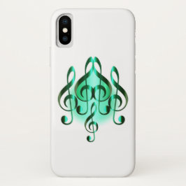 Funda Para iPhone X Elegancia Diseño Musical del Corazón Blanco