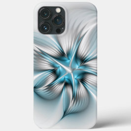 Funda Para iPhone 13 Pro Max Elegancia floral arte contemporáneo abstracto azul
