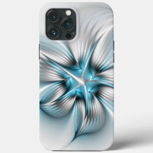 Funda Para iPhone 13 Pro Max Elegancia floral arte contemporáneo abstracto azul