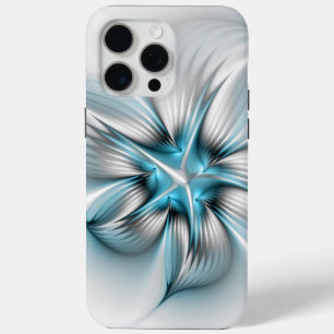 Funda Para iPhone 15 Pro Max Elegancia floral arte contemporáneo abstracto azul
