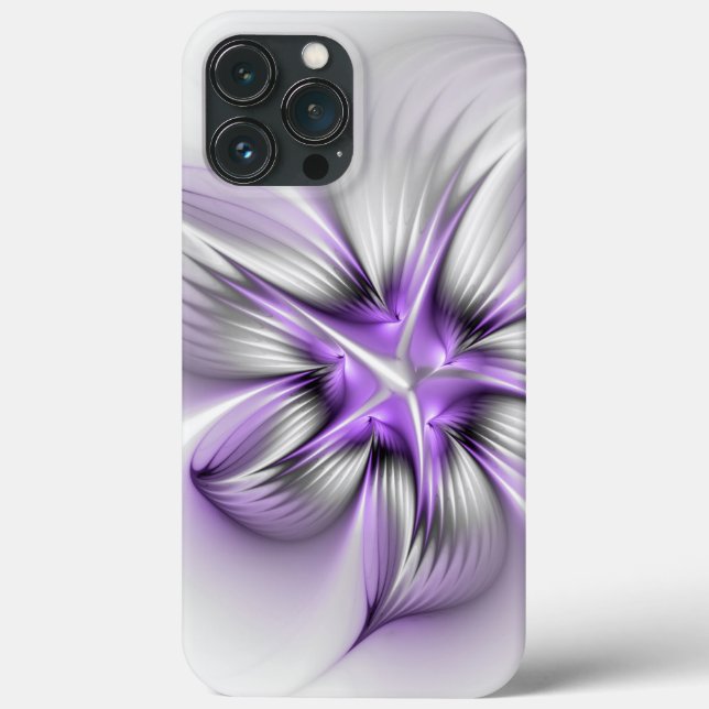 Funda De Case-Mate Para iPhone Elegancia floral arte contemporáneo abstracto viol (Reverso )