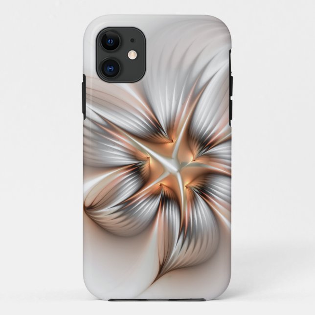 Funda De Case-Mate Para iPhone Elegancia floral modernidad Resumen arte fractal (Reverso)