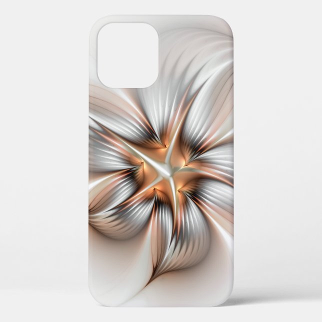 Funda De Case-Mate Para iPhone Elegancia floral modernidad Resumen arte fractal (Reverso )