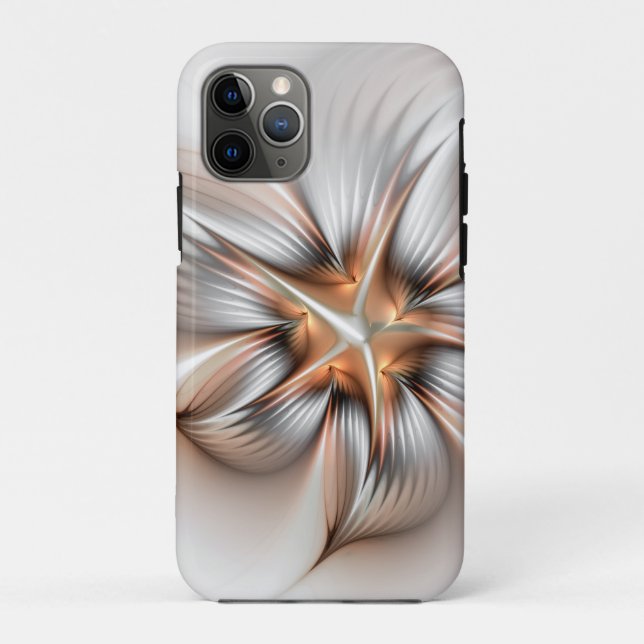 Funda De Case-Mate Para iPhone Elegancia floral modernidad Resumen arte fractal (Reverso)