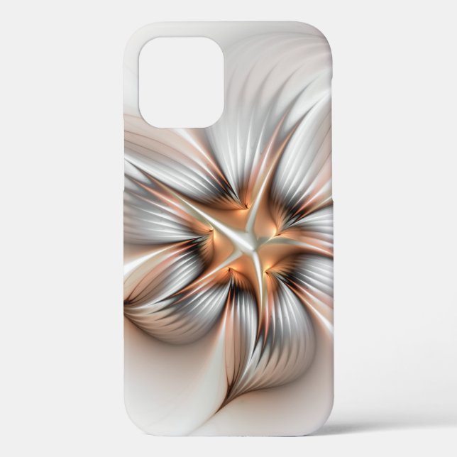 Funda De Case-Mate Para iPhone Elegancia floral modernidad Resumen arte fractal (Reverso )