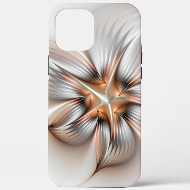 Funda De Case-Mate Para iPhone Elegancia floral modernidad Resumen arte fractal (Reverso )