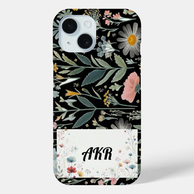 Funda De Case-Mate Para iPhone Elegancia floral: Personalizable (Reverso )