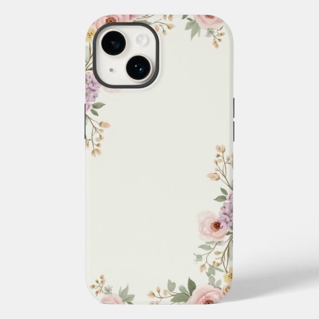 Funda De Case-Mate Para iPhone Elegancia floral suave (Reverso )