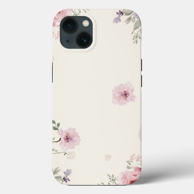 Funda De Case-Mate Para iPhone Elegancia floral suave (Reverso )