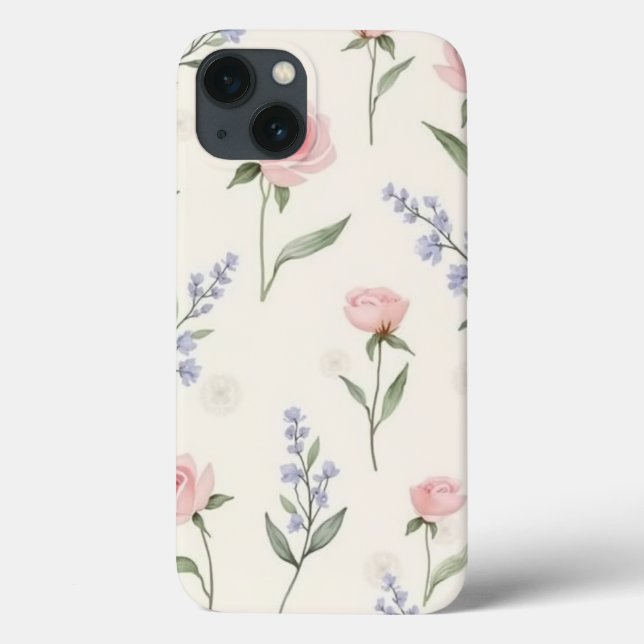 Funda De Case-Mate Para iPhone Elegancia floral suave (Reverso)