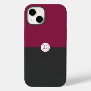 Funda Para iPhone 14 De Case-Mate Elegant Burgundy and Black Monogram