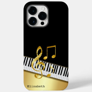 Funda Para iPhone 14 Pro Max De Case-Mate Elegant Modern Black Gold Music Notes,Piano Keys