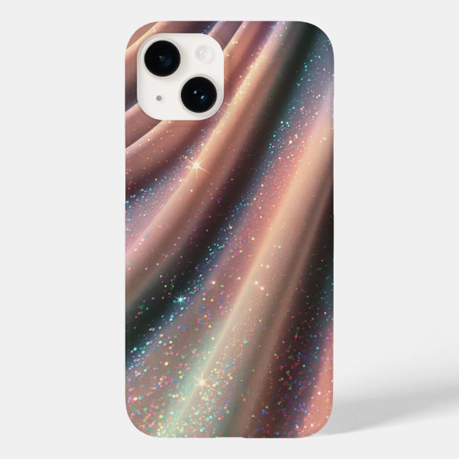 Funda De Case-Mate Para iPhone Elegant Pastel Iridescent Glitter Silk Waves Shimm (Reverso )