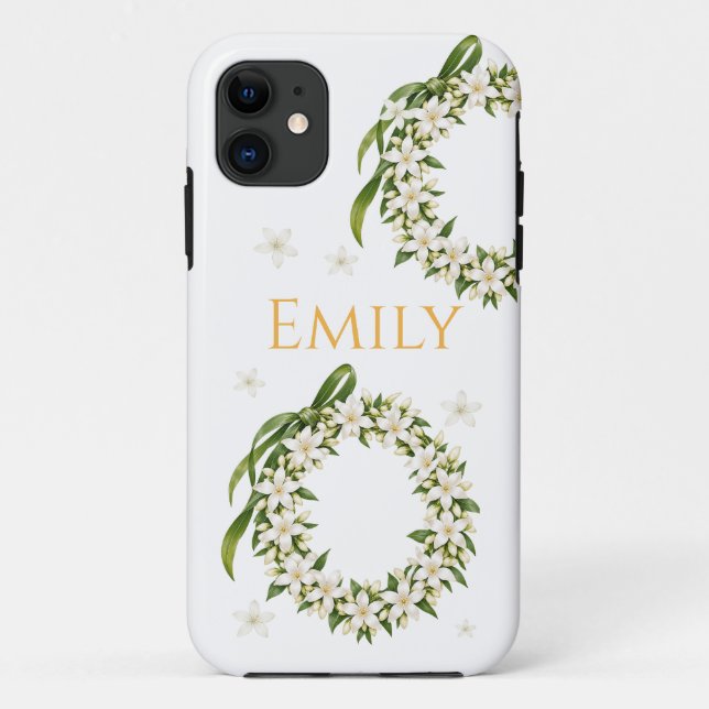 Funda De Case-Mate Para iPhone Elegant Pikake Lei iPhone Case  (Reverso)