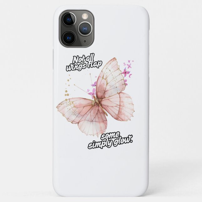 Funda De Case-Mate Para iPhone Elegant Pink Butterfly Glow Art (Reverso)