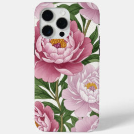 Funda Para iPhone 15 Pro Max Elegant Pink Peony Floral Phone Case
